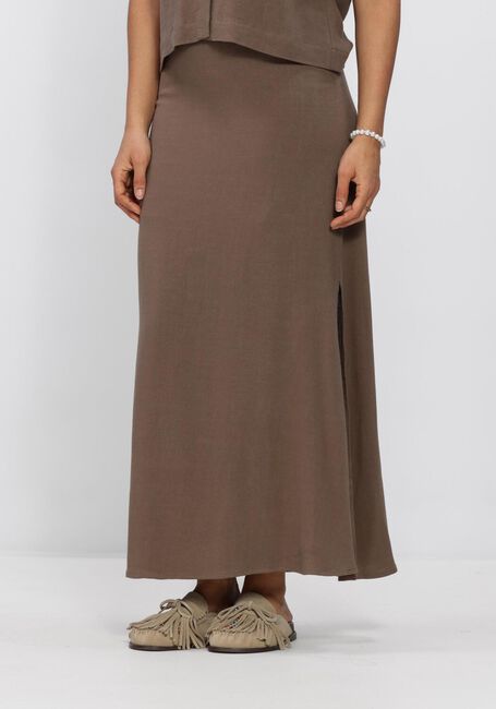SELECTED WOMEN Jupe maxi SLFVIVA HW ANKLE LINEN BLEND SKIRT en marron - large