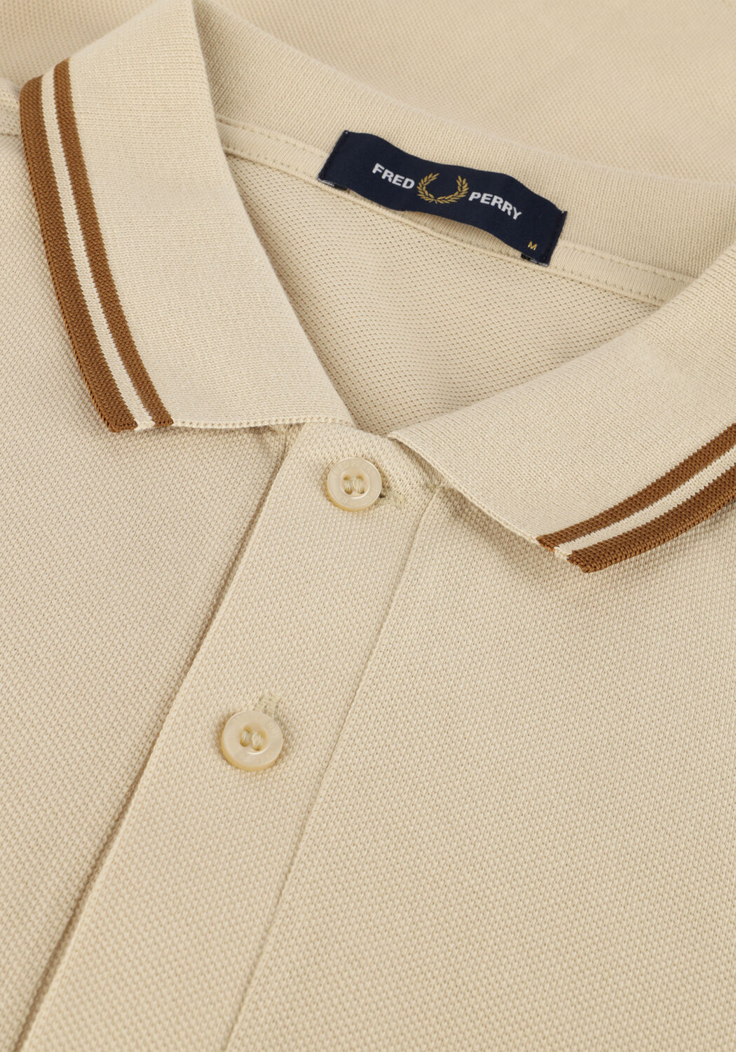 Gebroken wit FRED PERRY Polo TWIN TIPPED FRED PERRY SHIRT LONG SLEEVE - large