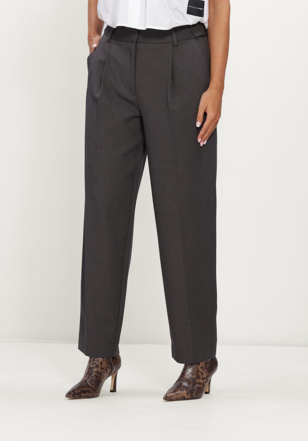 HAUTE L'AMITI&Eacute; AMY CROP TALL PANT Pantalons en gris - large