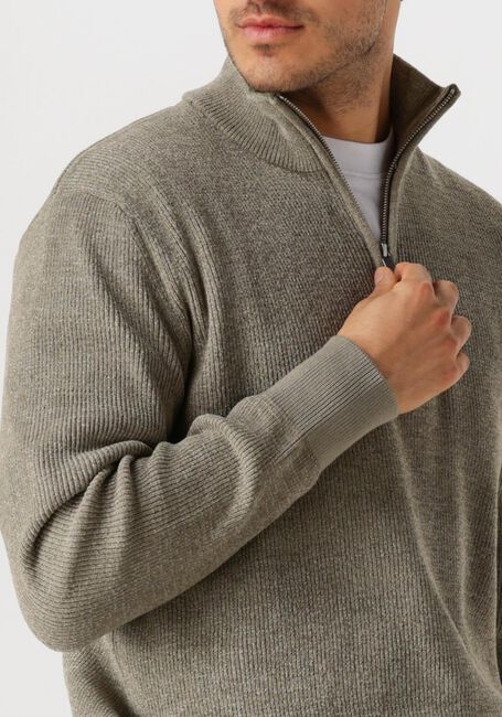SELECTED HOMME Pull SLHRODNEY LS HIGH NECK HALF ZIP en vert - large