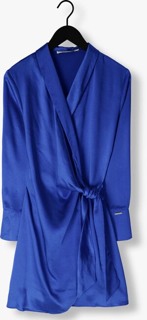 Blauwe COLOURFUL REBEL Mini jurk DORIN UNI SATIN MINI WRAP DRESS - large
