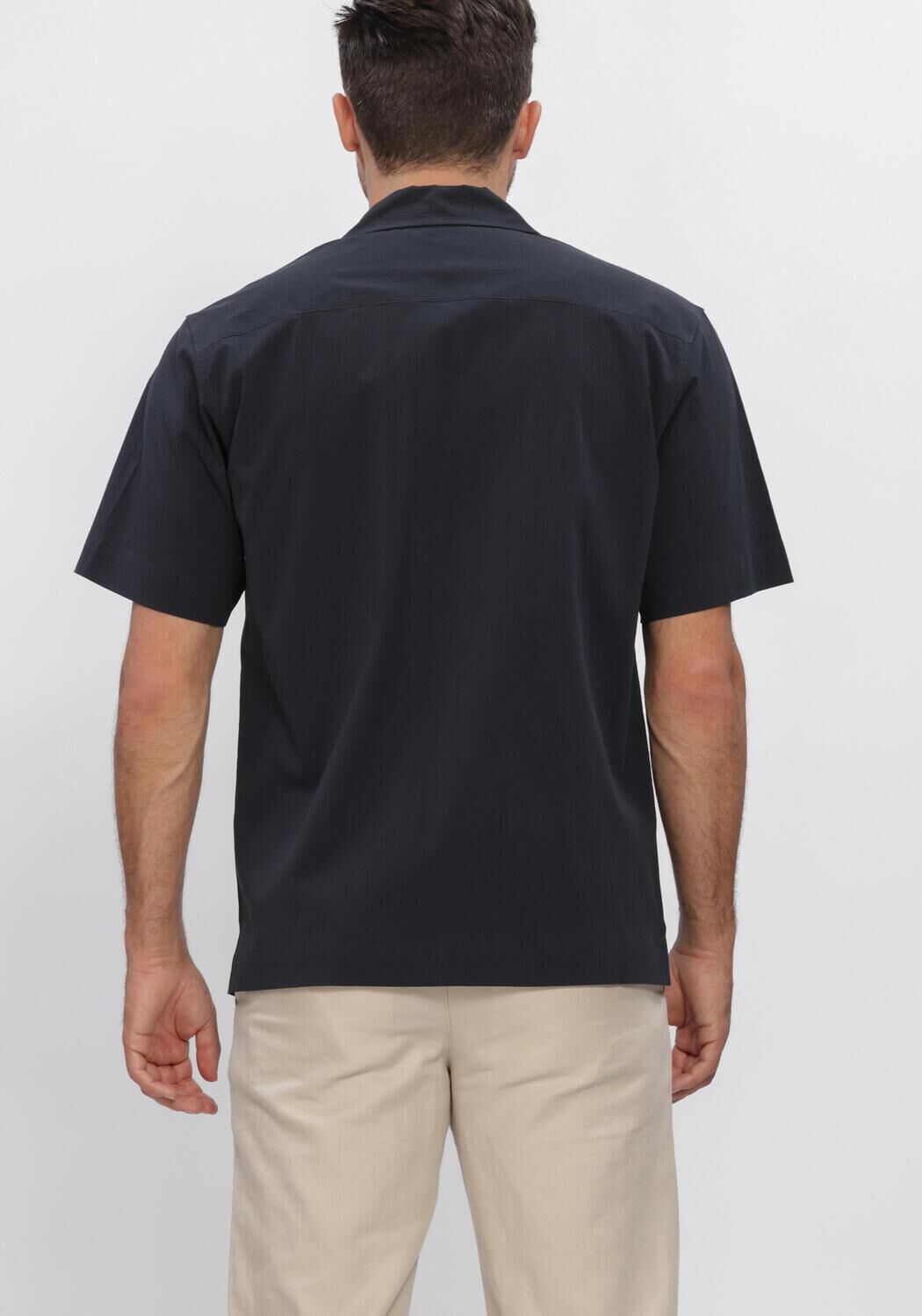 Donkerblauwe JC RAGS Casual overhemd CASUAL SHIRT AARON WRINKLE - large