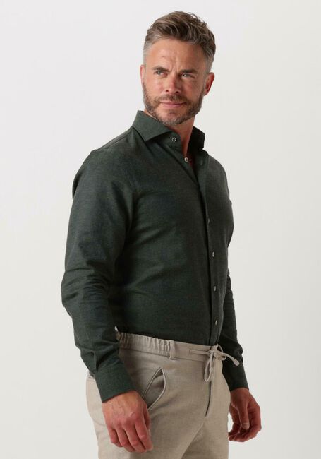 Groene PROFUOMO Casual overhemd TWILL BRUSH - large
