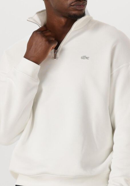 LACOSTE Chandail LOOSE FIT ZIP NECK FLEECE SWEATSHIRT en blanc - large