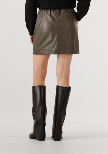 STUDIO AR Mini-jupe LAIN SHEEP SOFT WAXED en marron - large