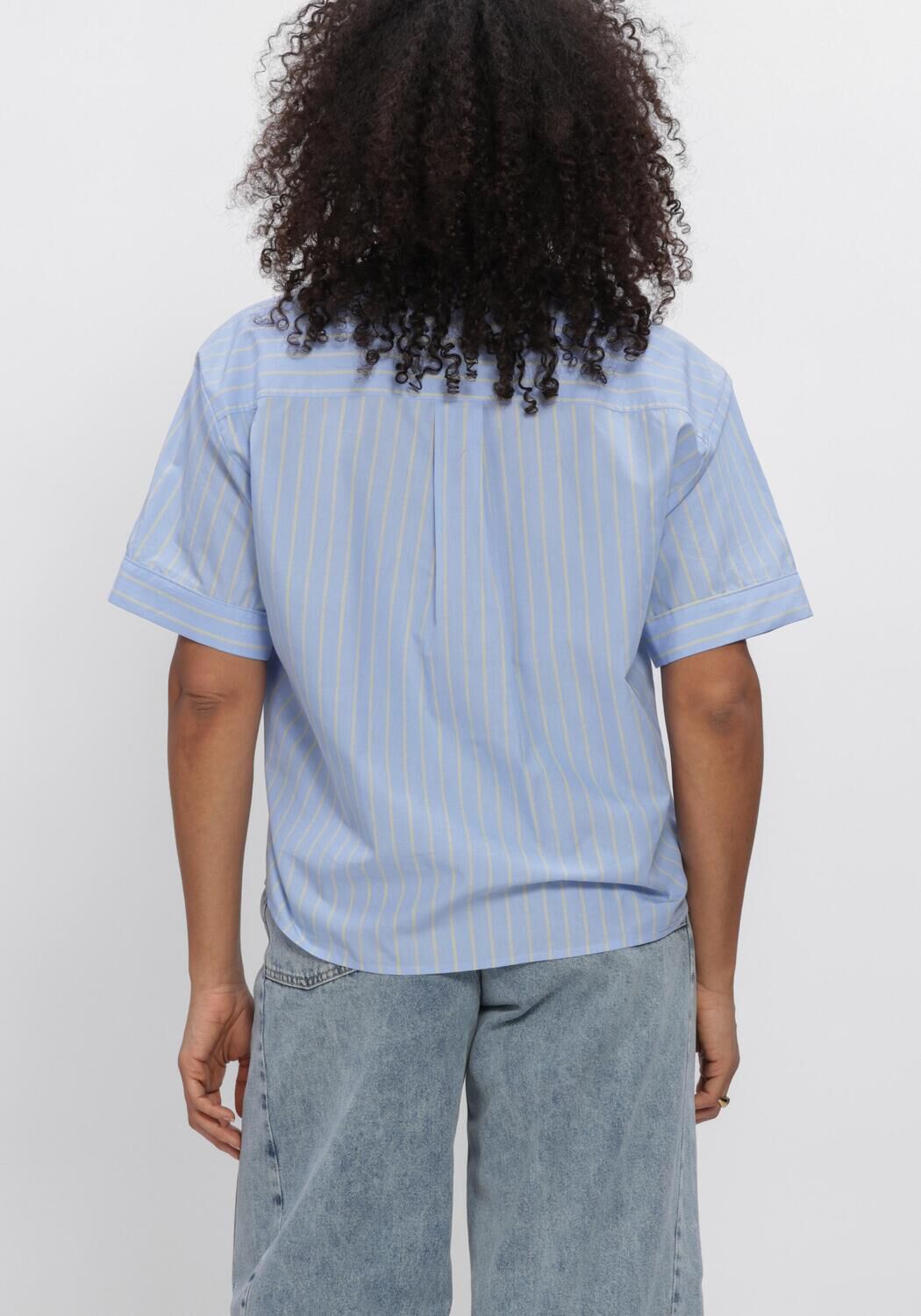 Blauwe CO'COUTURE  SIMOCC STRIPE SS TIE SHIRT - large