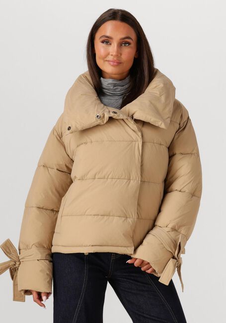 Beige CO'COUTURE Gewatteerde jas MEGAN CROPPED PUFFER JACKET - large