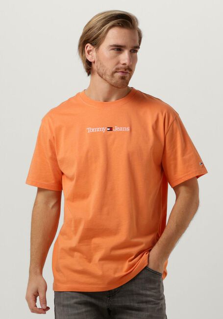 TOMMY JEANS T-shirt TJM CLASSIC LINEAR LOGO TEE en orange - large
