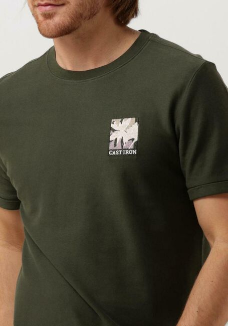 CAST IRON T-shirt SHORT SLEEVE R-NECK REGULAR FIT COTTON TWILL en vert - large
