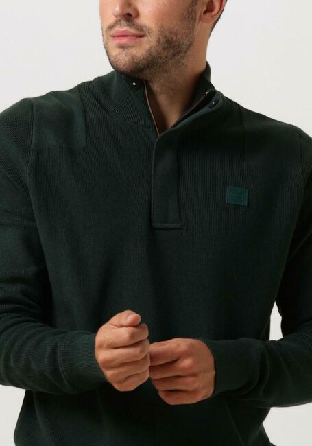 Groene PME LEGEND Trui HALF ZIP COLLAR COTTON KNIT - large