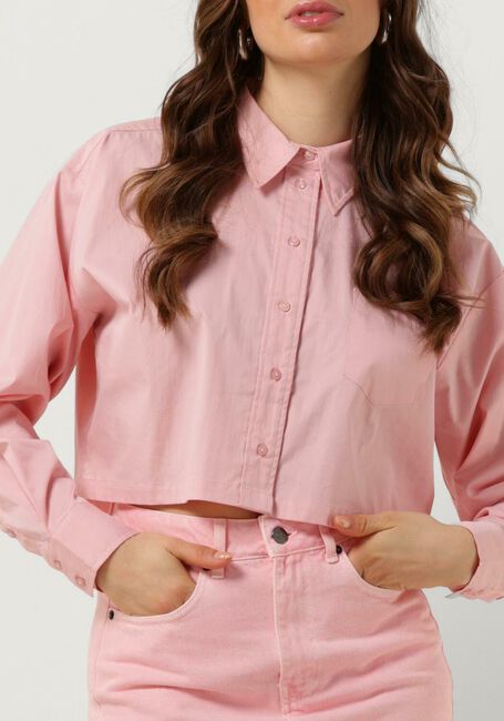 Roze CO'COUTURE  COTTON CRISP CROPPED SHIRT - large