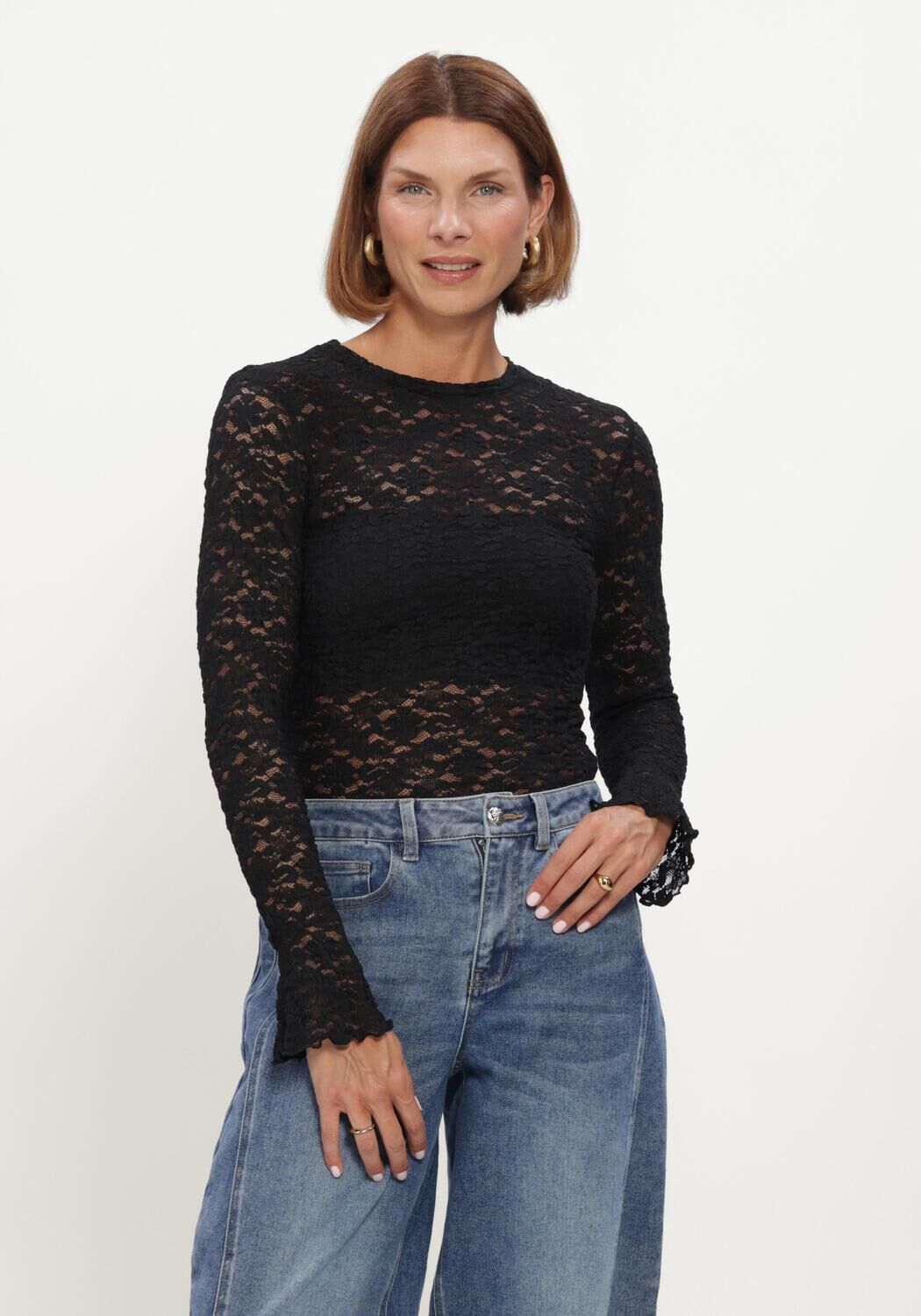NOTRE-V Haut NV-HILLECHIEN LACE TOP en noir - large