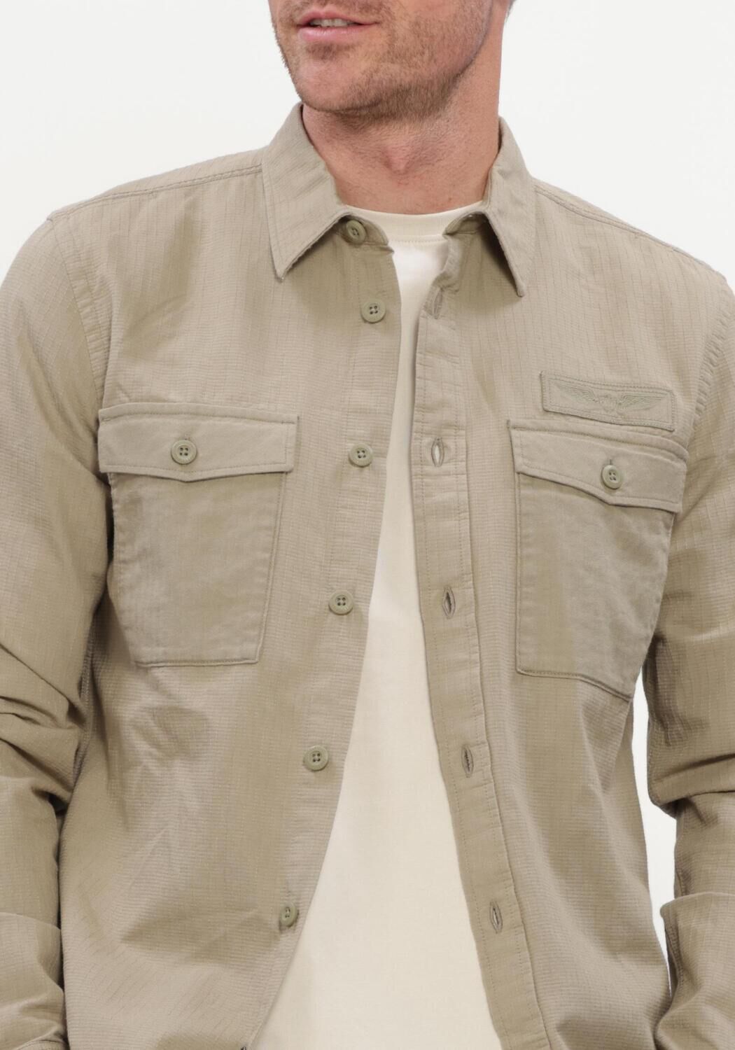 Zand PME LEGEND Casual overhemd LONG SLEEVE SHIRT QUILT POPLIN - large