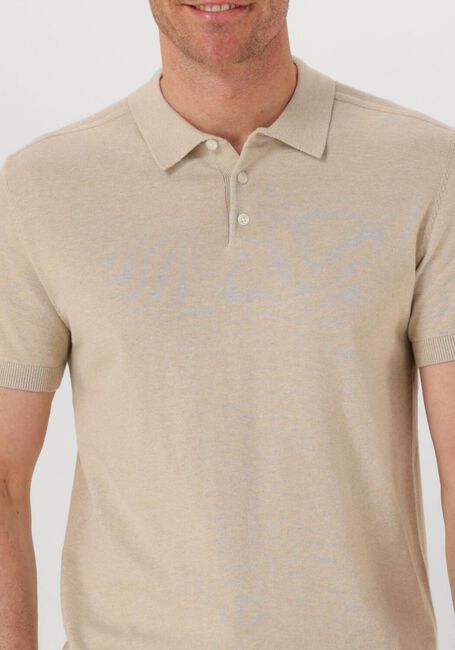 SELECTED HOMME Polo SLHBERG SS KNIT POLO NOOS en beige - large