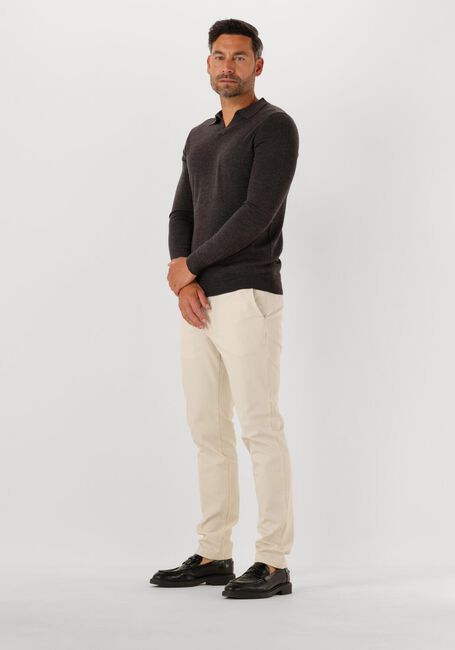 Bruine PROFUOMO Polo POLO OPEN COLLAR LS MERINO - large