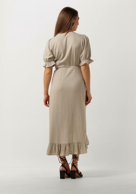 Zand OBJECT Midi jurk OBJAMMIE S/S WRAP LONG DRESS - large