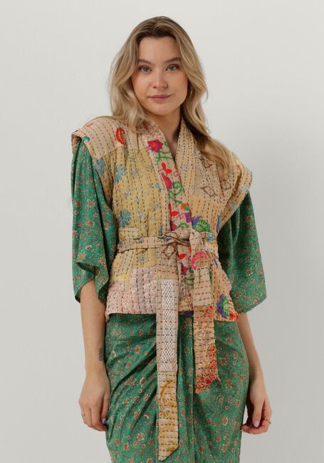 SISSEL EDELBO Gilet NELLIE EMBROIDERY PATCHWORK VEST en beige - large