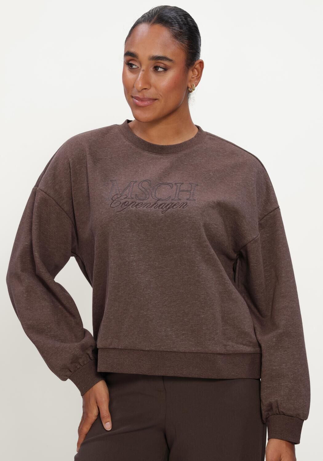 MSCH COPENHAGEN Pull MSCHBRAWLEY BRIENA LOGO SWEATSHIRT en marron - large