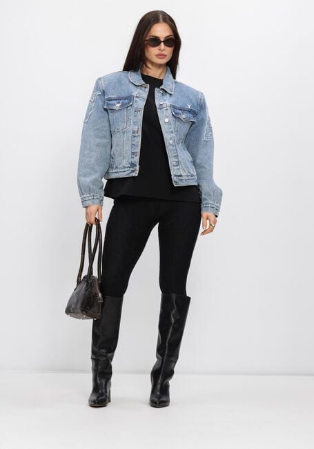 ALIX THE LABEL Veste en jean LADIES WOVEN SOFT DENIM PATCH JACKET Bleu clair - large