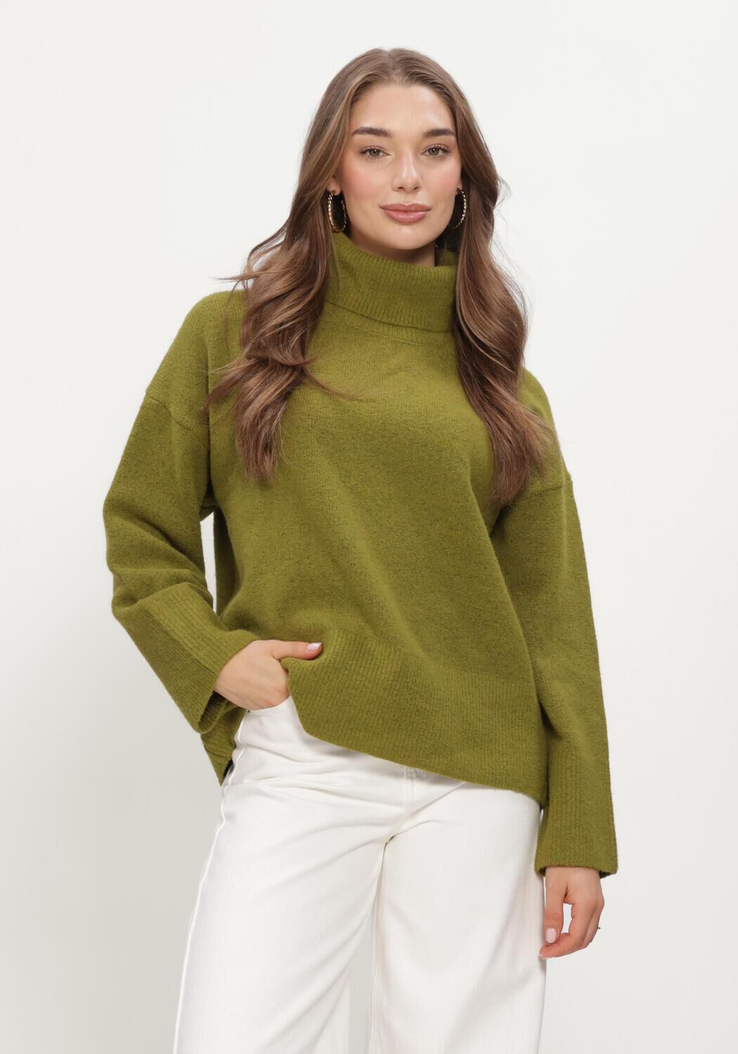 NEO NOIR Col roul&eacute; NALINE KNIT BLOUSE en vert - large