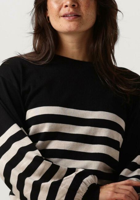 Zwarte MINUS Trui PERLA STRIPED KNIT PULLOVER - large