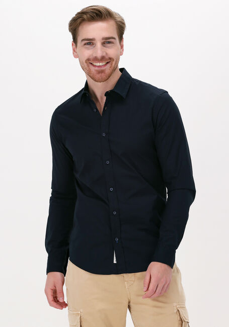 Donkerblauwe SCOTCH & SODA Casual overhemd SOLID SLIM FIT SHIRT - large