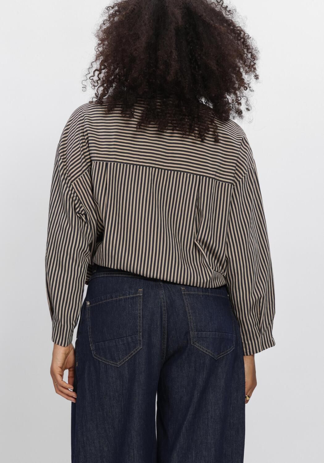SUMMUM BLOUSE BOXY TWO TONE STRIPE SMALL Blouses en noir - large