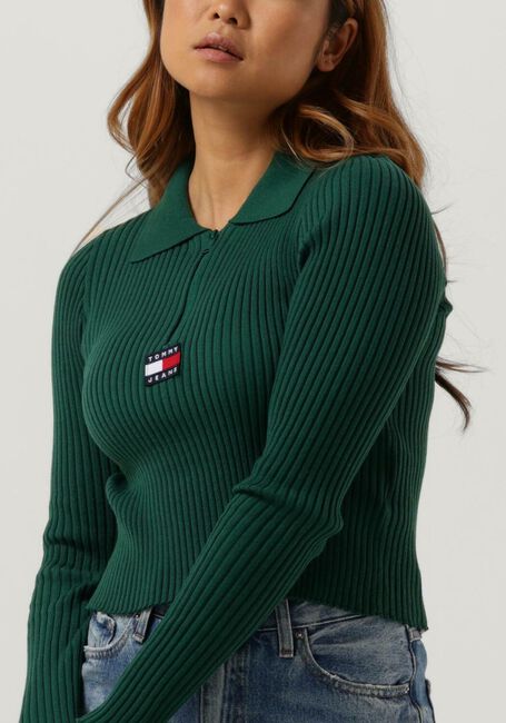 TOMMY JEANS Pull SWEATERS HALF ZIPP en vert - large