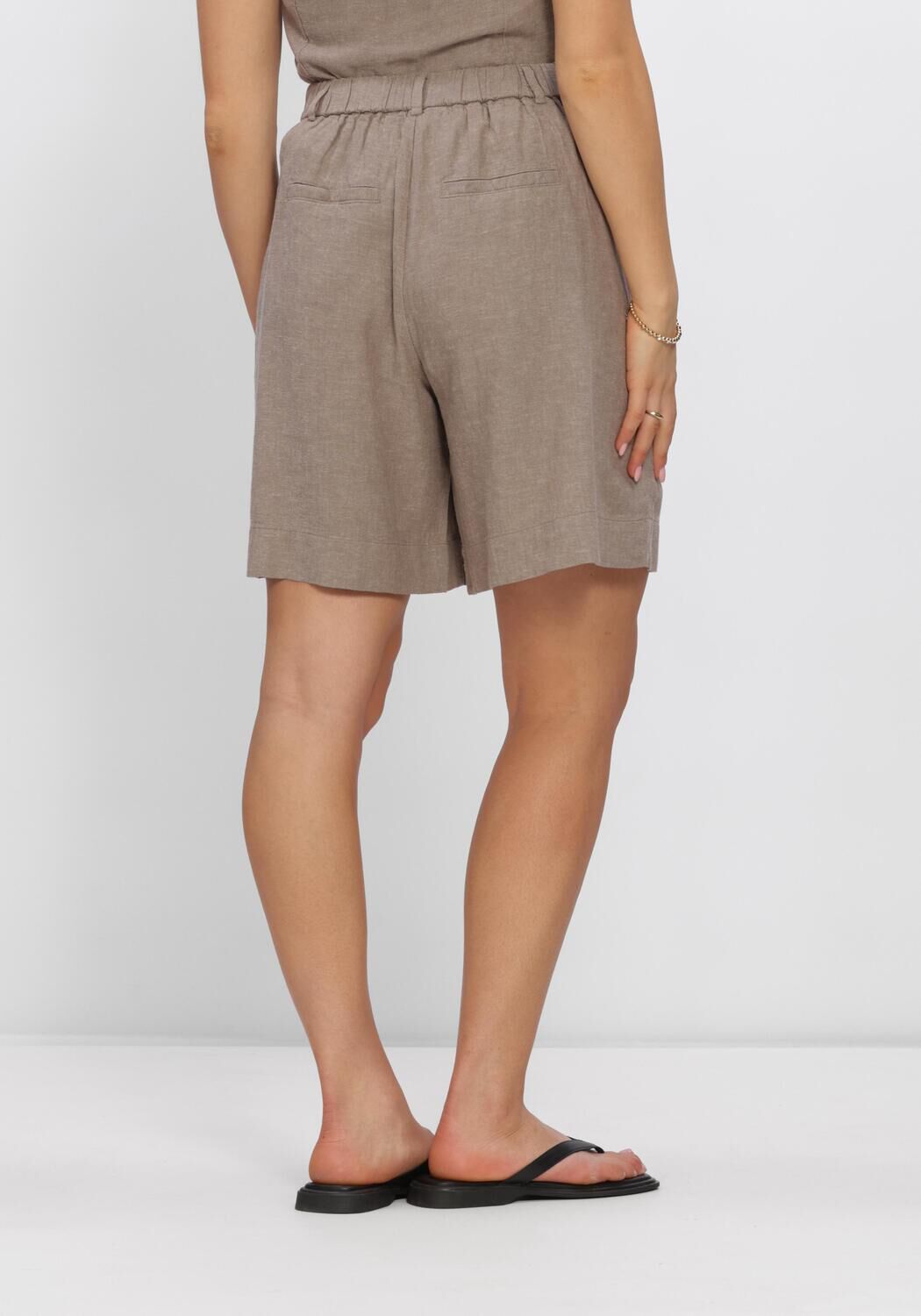 Lichtgrijze MSCH COPENHAGEN Broeken/jumpsuits MSCHVIANA GINIA HW SHORTS - large