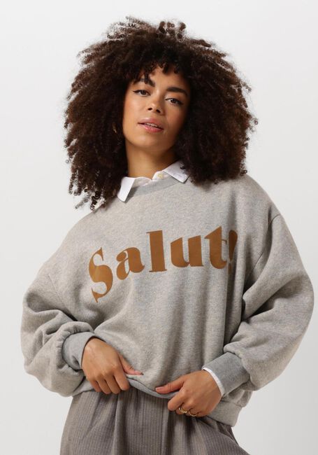 Grijze BY-BAR Sweater BIBI SALUT SWEATER - large