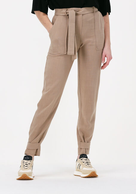 SIMPLE Pantalon WOVEN PANTS HIRA STRUC en marron - large