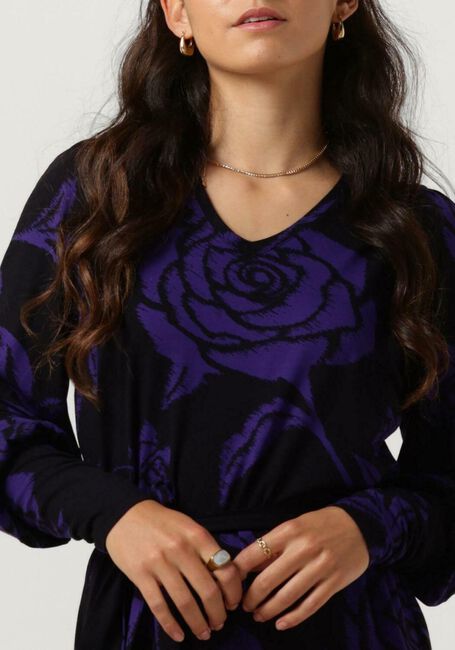 JANSEN AMSTERDAM Mini robe VBF501 JERSEY PRINT DRESS WITH V-NECK en violet - large