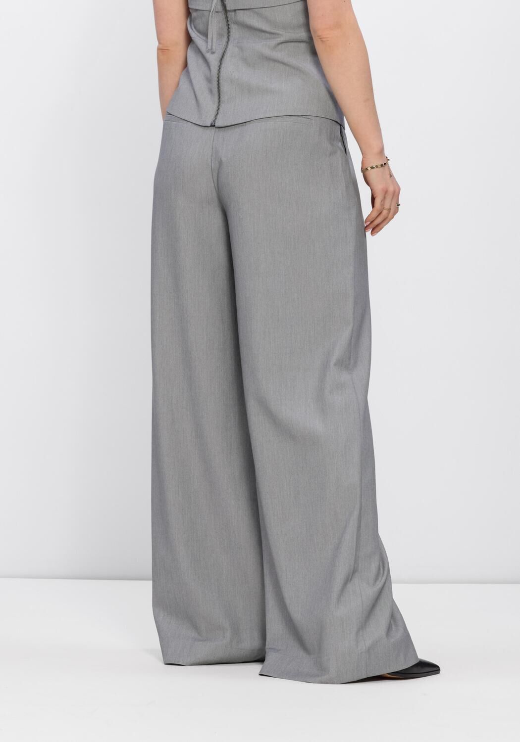 MY ESSENTIAL WARDROBE MWHANNA LUNA HIGH WIDE PANT Pantalons Gris clair - large