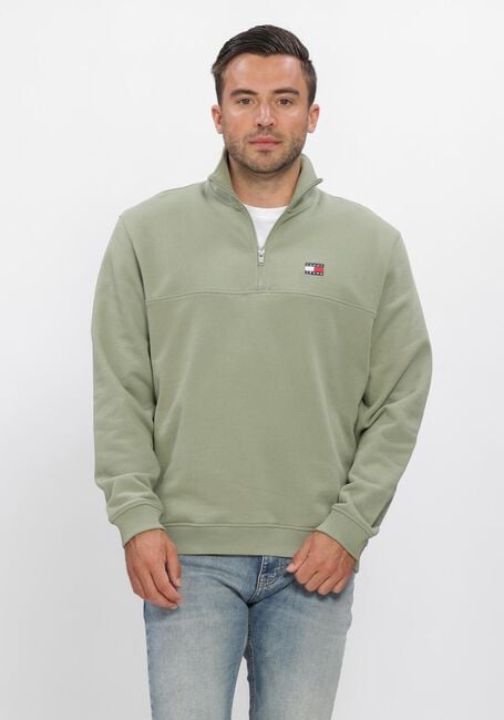 Groene TOMMY JEANS Sweater TJM REG BADGE QZ EXT - large