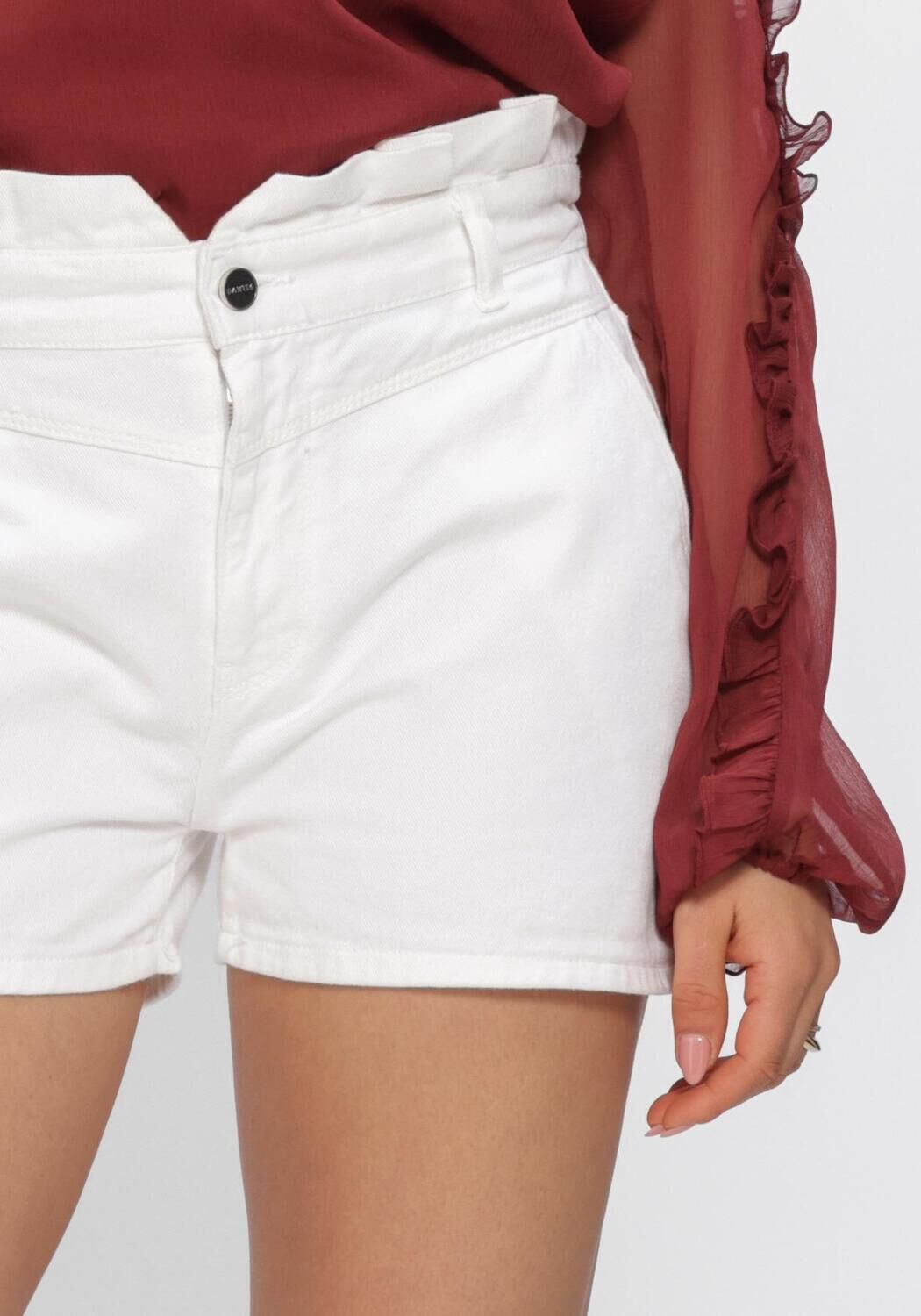 Witte DANTE6 Jeans ROSIE HIGH WAISTED DENIM SHORTS - large