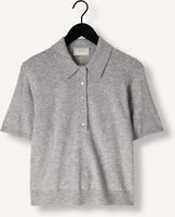 Grijze NEO NOIR T-shirt GRACIE KNIT POLO TEE Grijze NEO NOIR T-shirt GRACIE KNIT POLO TEE - medium