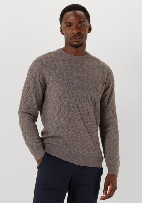 GENTILUOMO Pull ROUND LS en taupe - large