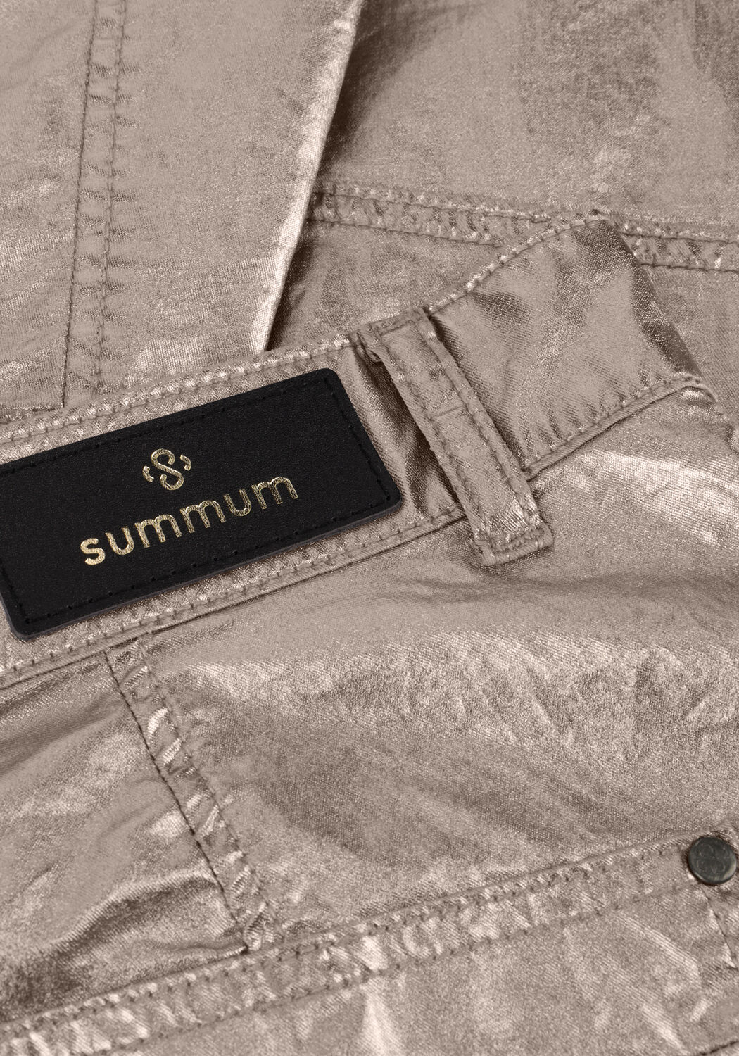 SUMMUM Pantalon LOOSE TAPERED PANTS FOIL COATED TWILL en bronze - large