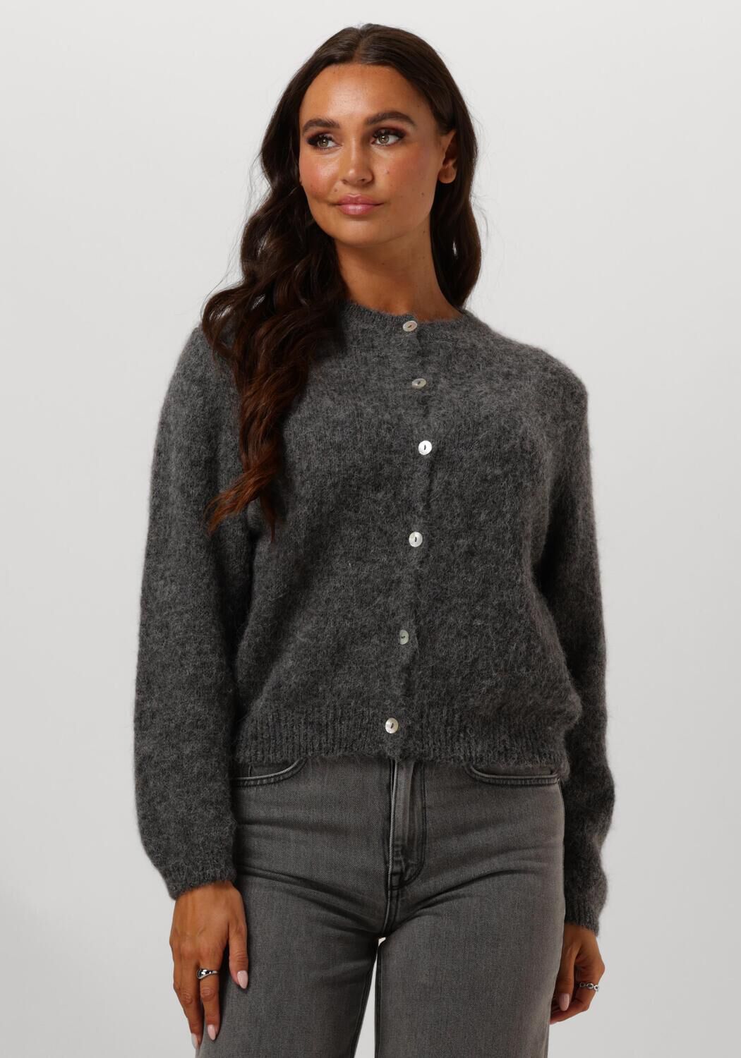 Grijze BY BAR Vest CLEO NATURAL CARDIGAN Omoda
