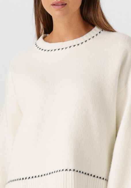 Gebroken wit NEO NOIR Trui ROEME KNIT STITCH BLOUSE - large