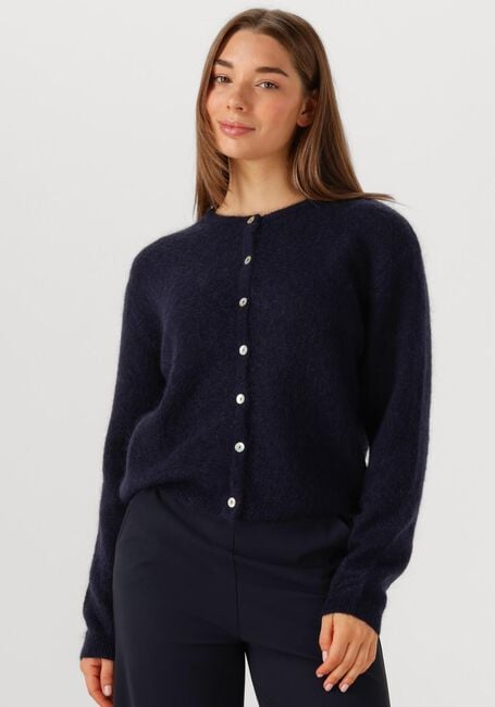 Donkerblauwe STUDIO ANNELOES Trui BIBI MOHAIR CARDIGAN - large