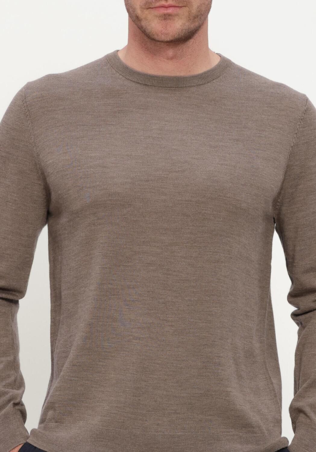 Taupe PROFUOMO Trui PULLOVER CREW NECK EXTRAFINE MERINO - large