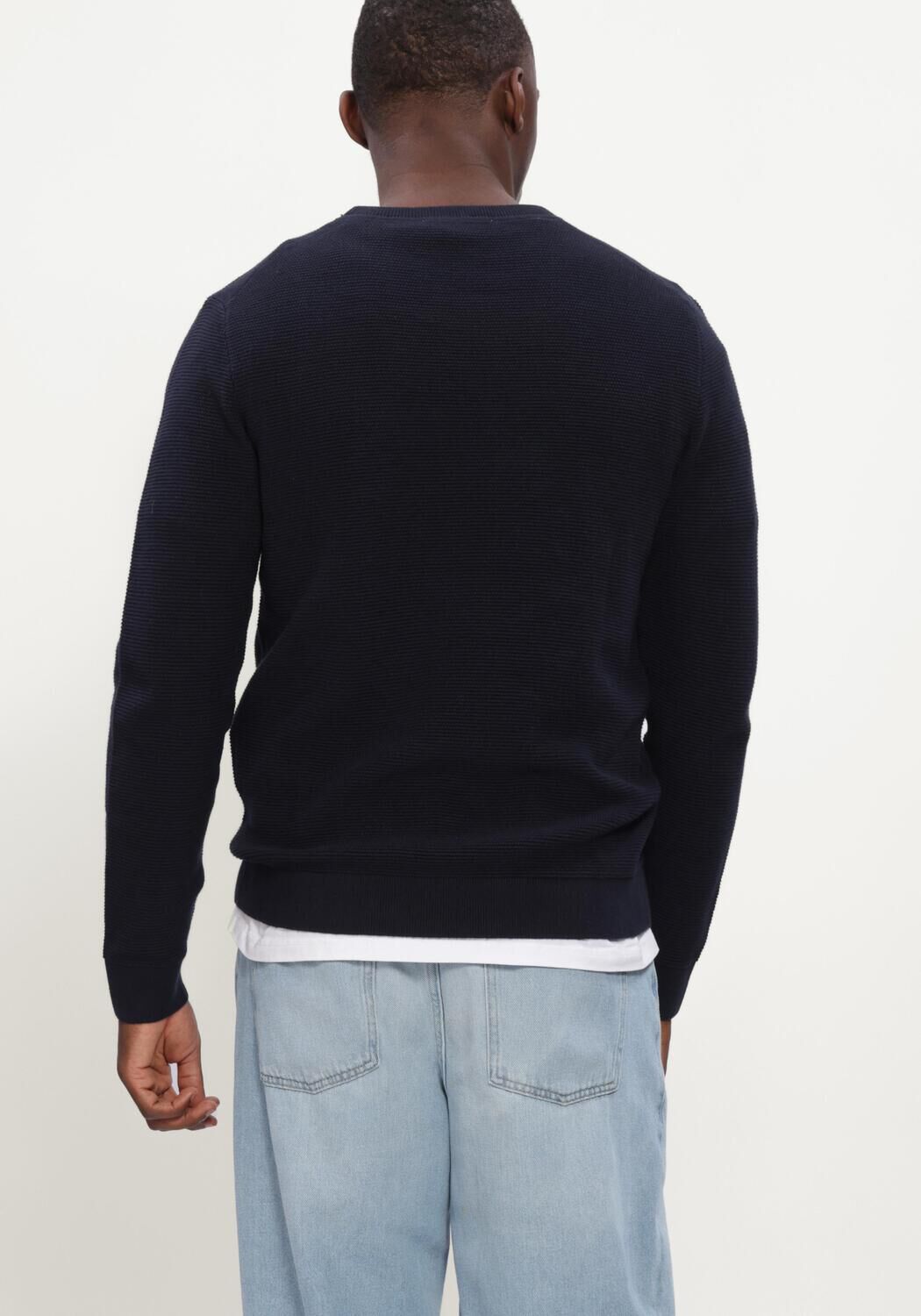 SELECTED MEN Pull SLHROSS LS KNIT STRUCTURE CREW NECK NOOS Vert fonc&eacute; - large