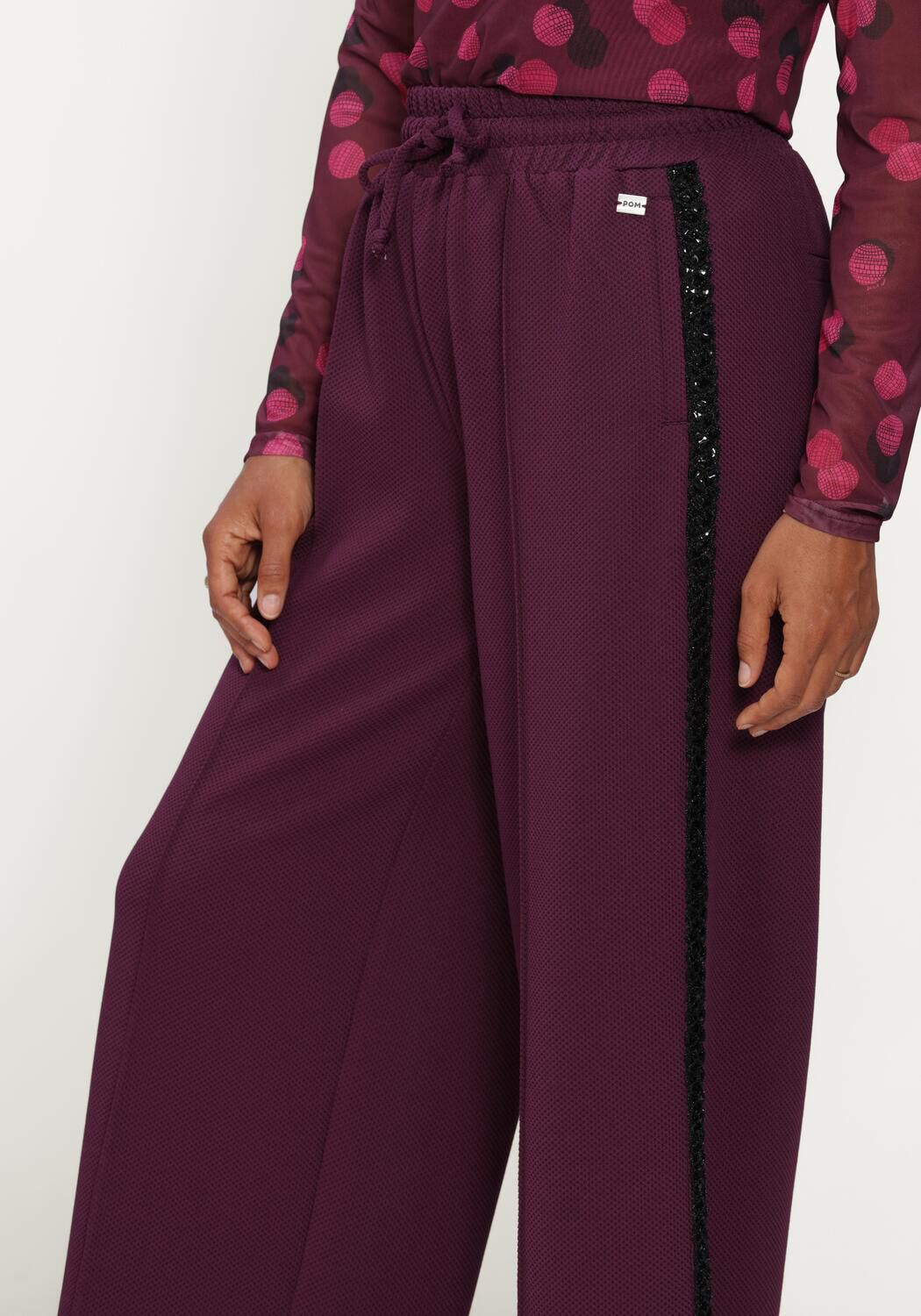 POM AMSTERDAM Pantalon large LEAH DARK PLUM en violet - large