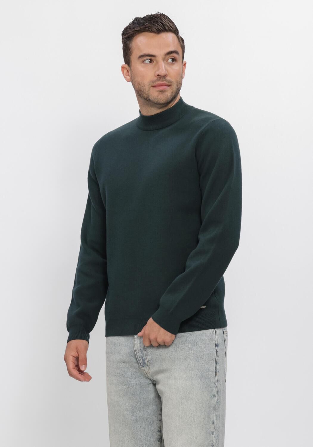 Donkergroene DSTREZZED Trui DS_ARCHER MOCKNECK - large