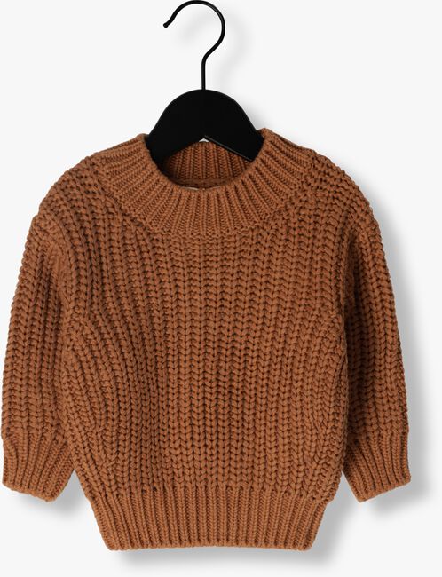 Cognac QUINCY MAE Trui CHUNKY KNIT SWEATER - large