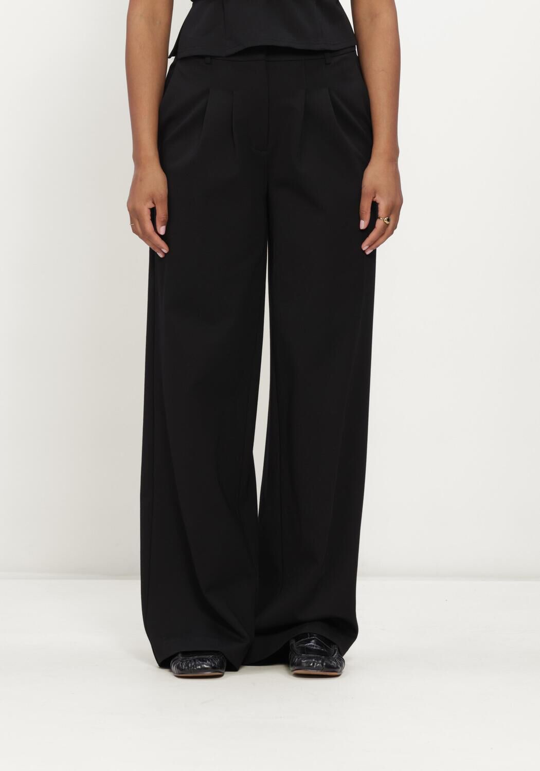 Zwarte MODSTR&Ouml;M Wijde broek DORITMD PANTS - large