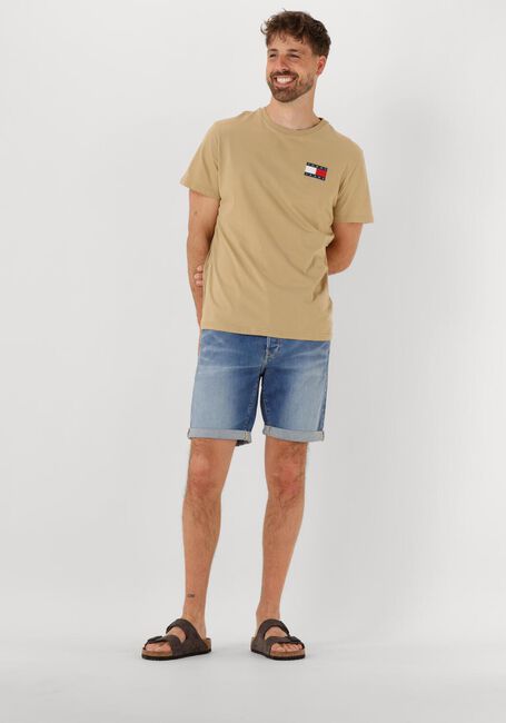 TOMMY JEANS T-shirt TJM SLIM ESSENTIAL FLAG TEE EXT en beige - large