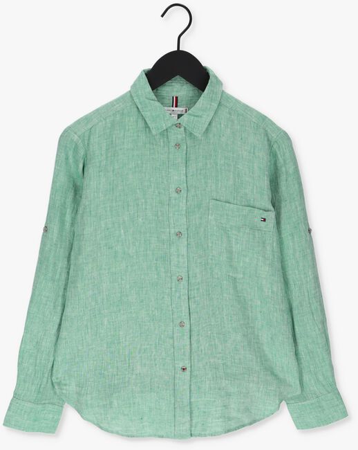 Groene TOMMY HILFIGER Blouse LINEN N RELAXED LONG SHIRT - large