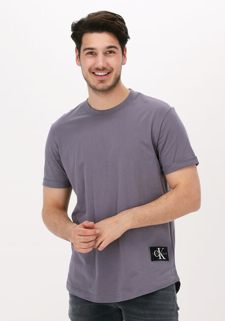 Grijze CALVIN KLEIN T-shirt BADGE TURN UP SLEEVE - large